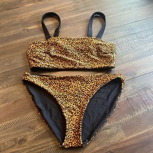 Old Navy Reversable Bikini Animal Cheetah Leopard Print